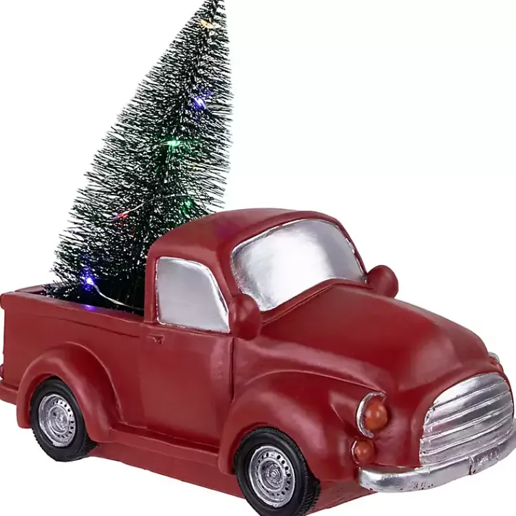 Christmas Decorations>Kirklands Home Pre-Lit Vintage Red Tree Truck Figurine