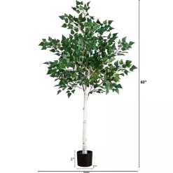 Trees & Topiaries>Kirklands Home Pre-Lit Warm LED Birch Tree, 5 ft.