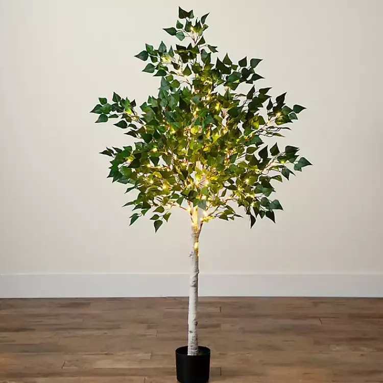 Trees & Topiaries>Kirklands Home Pre-Lit Warm LED Birch Tree, 5 ft.