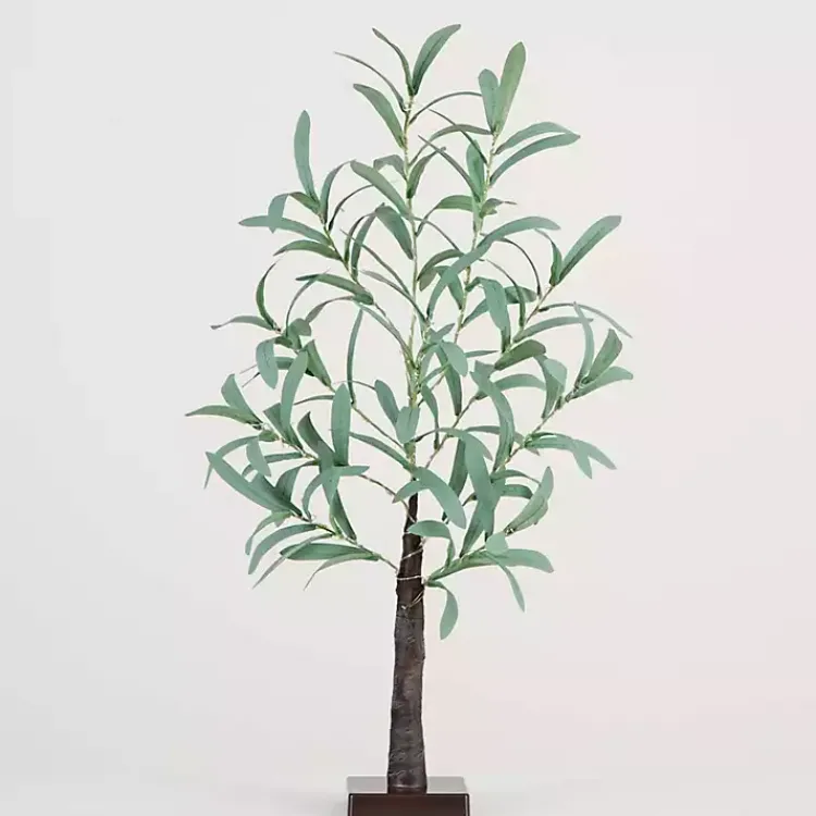 Trees & Topiaries>Kirklands Home Pre-Lit Warm LED Olive Tree, 2 ft.