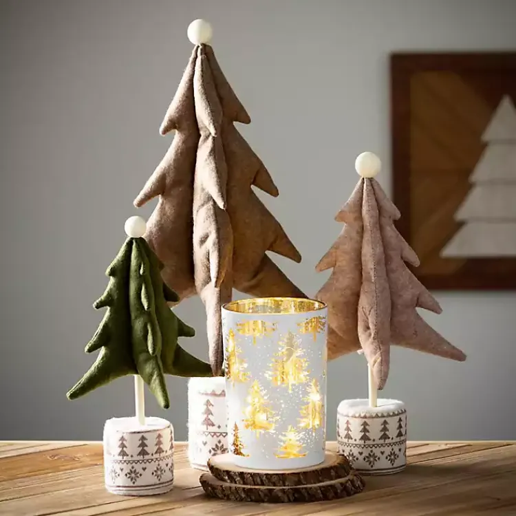 Christmas Decorations>Kirklands Home Pre-Lit White and Gold Christmas Tree Jar