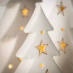 Christmas Decorations>Kirklands Home Pre-Lit Porcelain Tree Statues, Set of 3 White