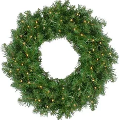 Christmas Wreaths>Kirklands Home Pre-Lit Whitmire Pine Christmas Wreath Green