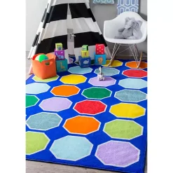Kirklands Home Primary Color Hexagon Area Rug, 5x8 Multi Discount