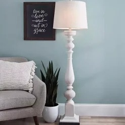 Kirklands Home Prussia White Floor Lamp Ivory