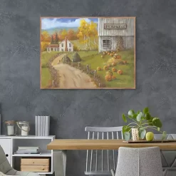 Fall>Kirklands Home Pumpkin Farm Framed Canvas Art Print Green