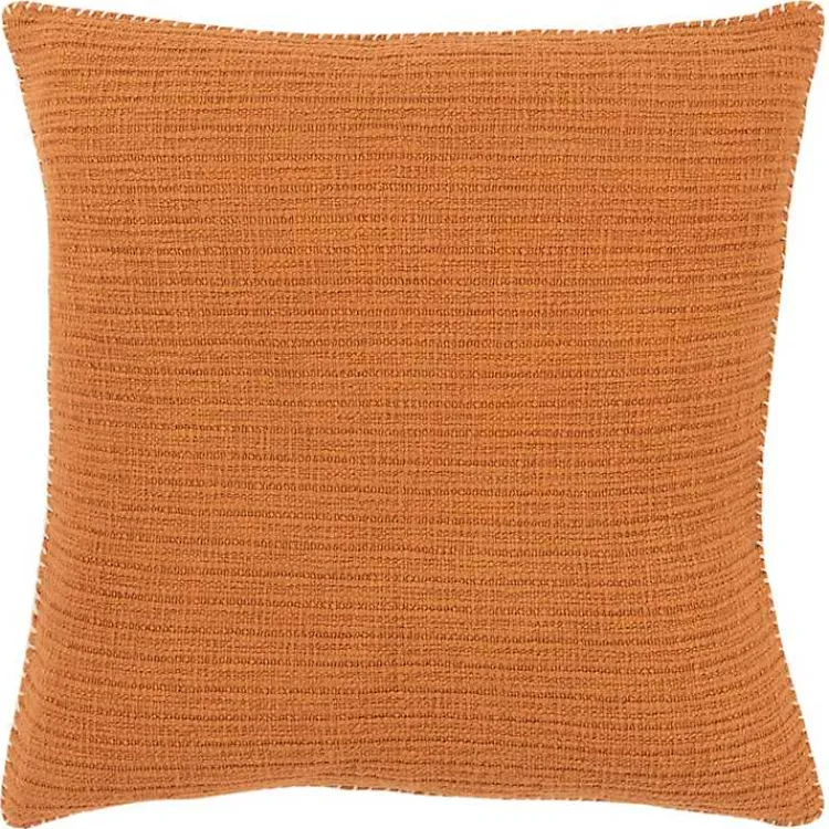 Pillows>Kirklands Home Pumpkin Subtle Striped Oversized Pillow Orange