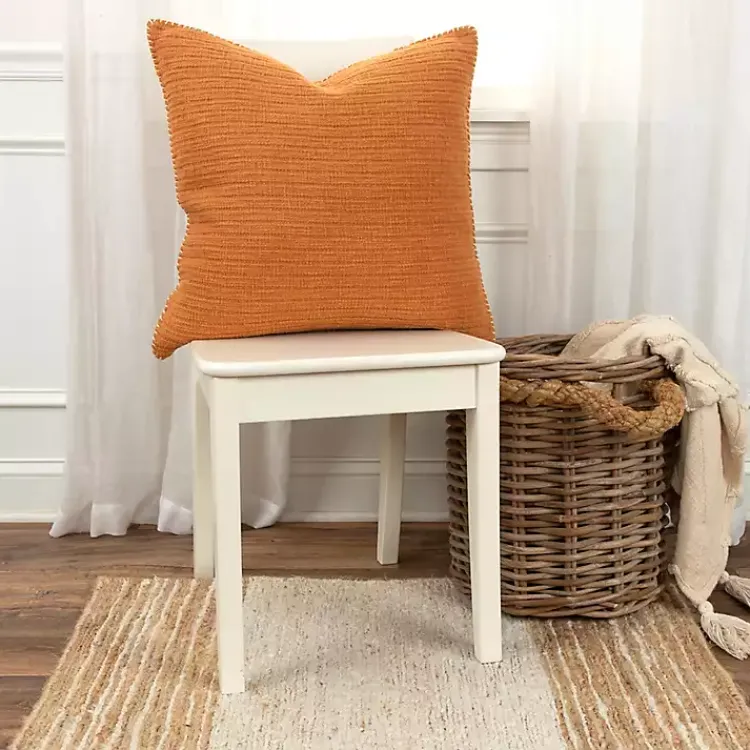 Pillows>Kirklands Home Pumpkin Subtle Striped Oversized Pillow Orange