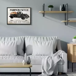 Fall>Kirklands Home Pumpkin Patch Black Truck Framed Giclee Art Print