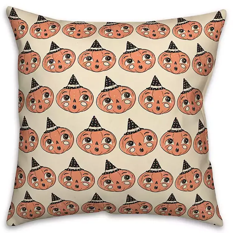 Halloween>Kirklands Home Pumpkin Pattern Pillow Orange