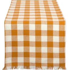 Kirklands Home Pumpkin Spice Checkered Table Runner Clearance