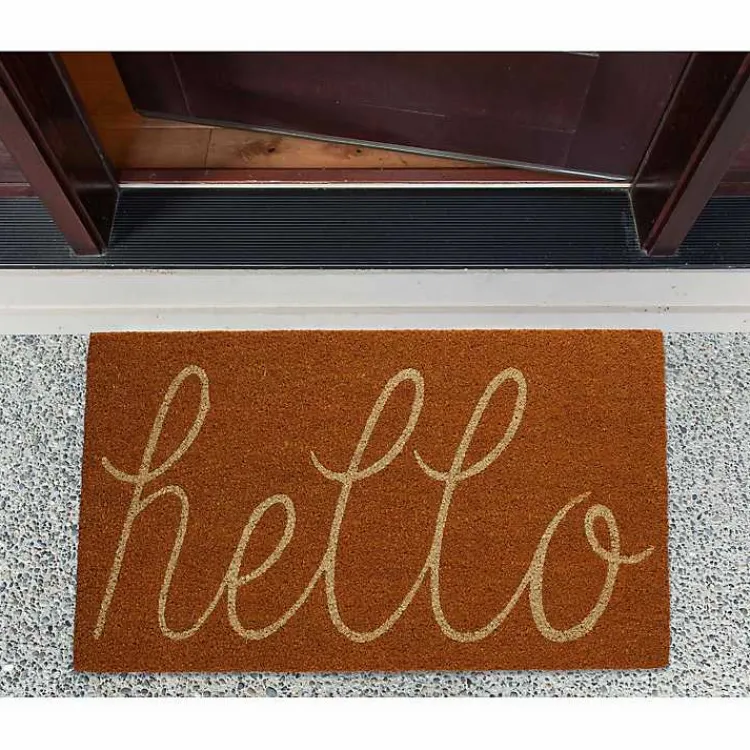 Kirklands Home Pumpkin Spice Hello Doormat Orange Best