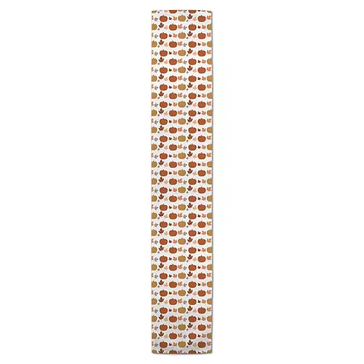 Fall>Kirklands Home Pumpkins and Leaves Table Runner, 90 in.
