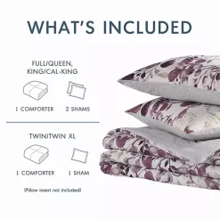 Kirklands Home Purple Botanical 3-pc. Full/Queen Comforter Set Sale