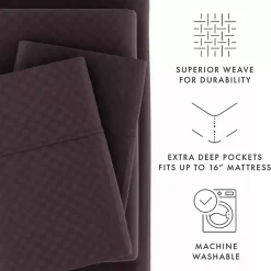 Kirklands Home Embossed Checkered 3-pc. Twin Sheet Set Purple Sale
