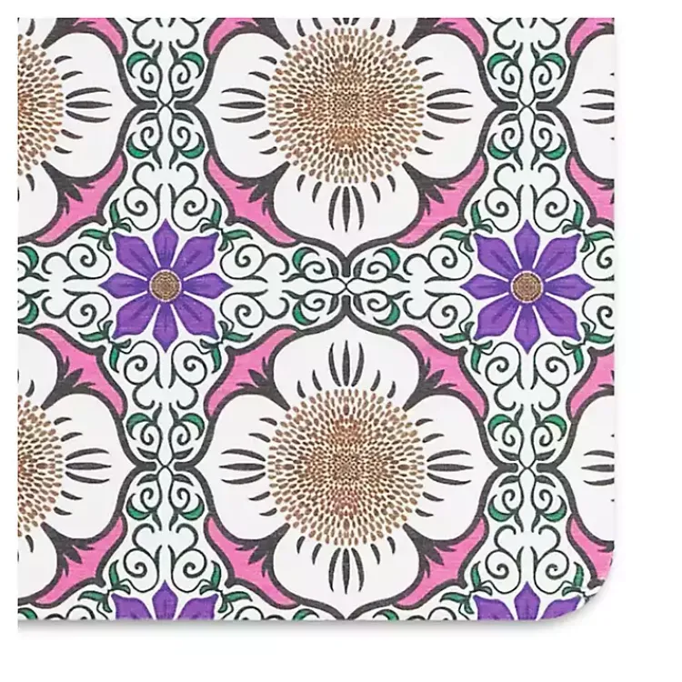 Kirklands Home Purple Flower Stone Bath Mat Outlet
