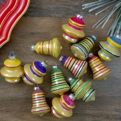Christmas Ornaments>Kirklands Home Purple Finial and Bell 12-pc. Ornament Set Gold