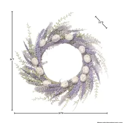 Easter Decorations>Kirklands Home Purple Heather Easter Egg Wreath