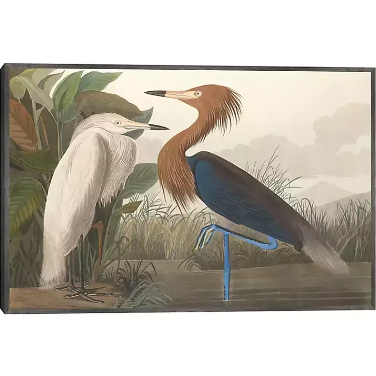 Kirklands Home Purple Heron Framed Canvas Art Print Multi Best