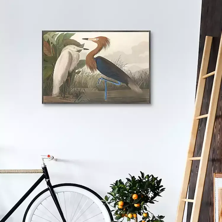 Kirklands Home Purple Heron Framed Canvas Art Print Multi Best