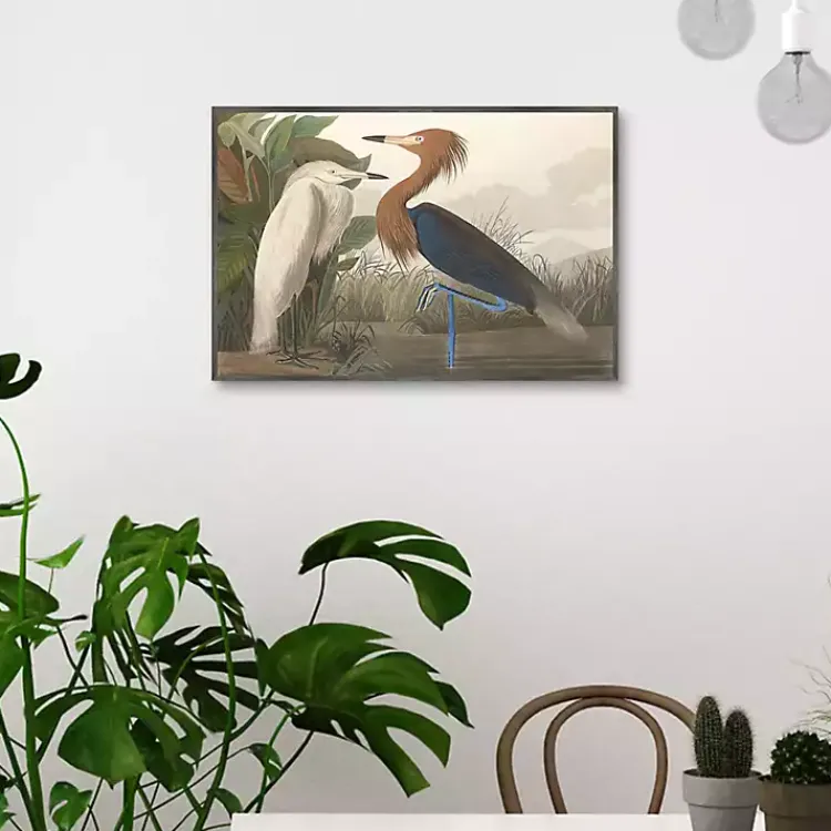 Kirklands Home Purple Heron Framed Canvas Art Print Multi Best
