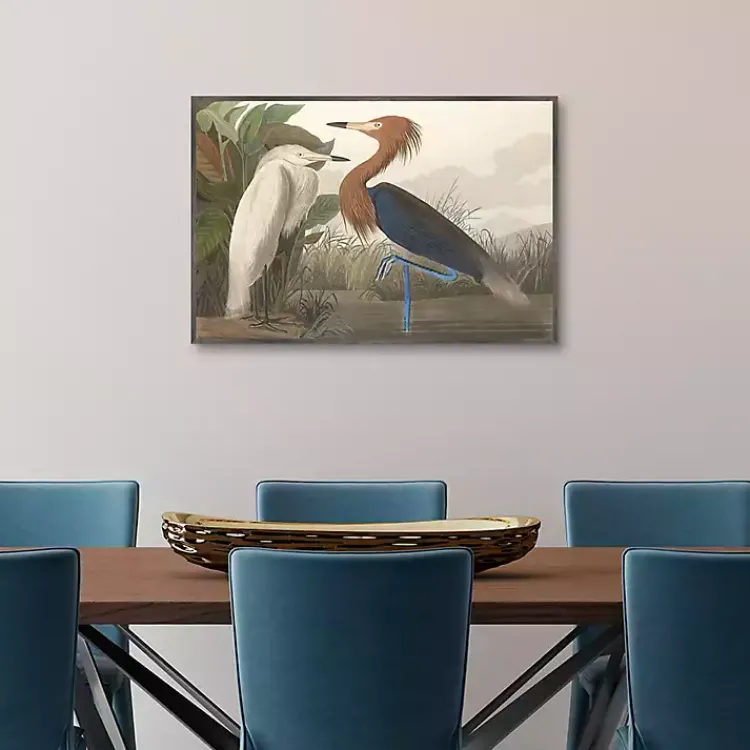 Kirklands Home Purple Heron Framed Canvas Art Print Multi Best