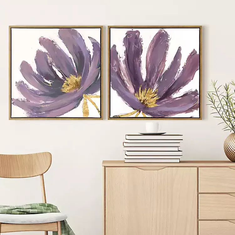 Kirklands Home Pairs Framed Canvas Art Prints, Set of 2 Purple Online
