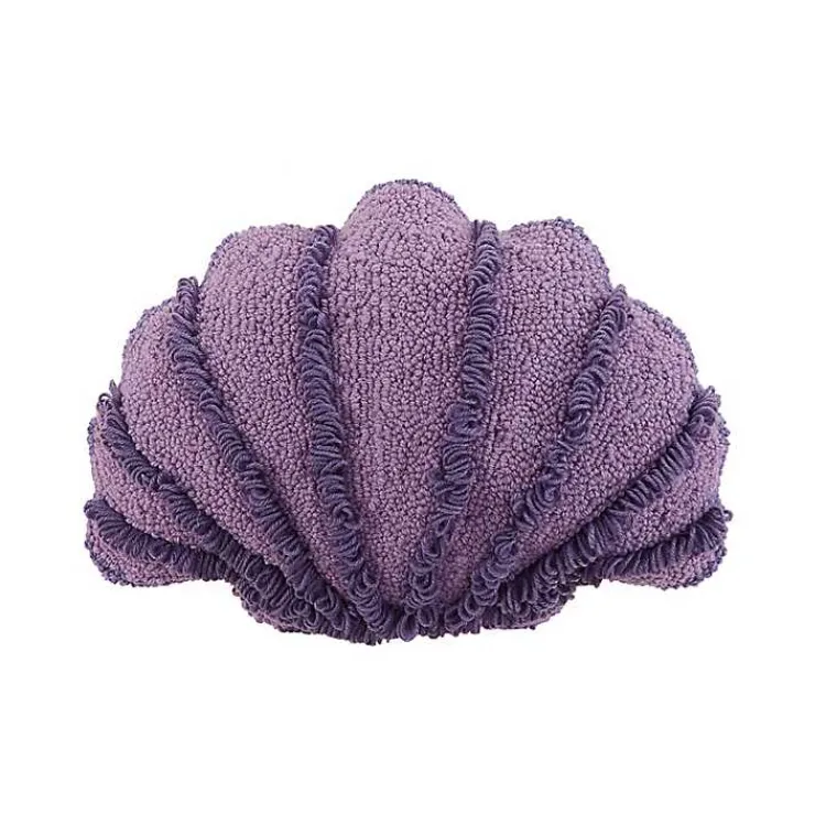 Pillows>Kirklands Home Seashell Shaped Throw Pillow Purple