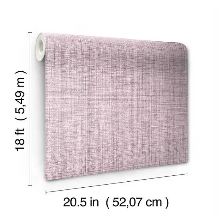 Kirklands Home Textured Faux Fabric Peel & Stick Wallpaper Purple Hot