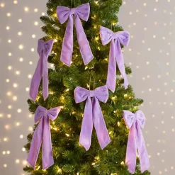 Christmas Ornaments>Kirklands Home Velvet Bow 6-pc. Ornament Set, 12 in. Purple