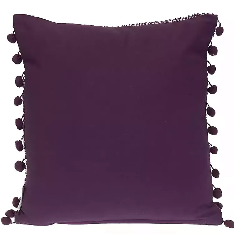 Pillows>Kirklands Home Woven Pom Pom Pillow Purple
