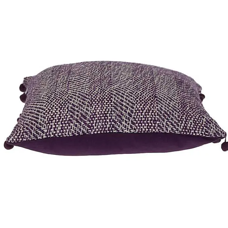 Pillows>Kirklands Home Woven Pom Pom Pillow Purple
