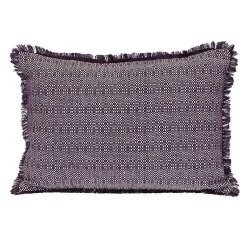 Pillows>Kirklands Home Woven Stripes Fringe Lumbar Pillow Purple