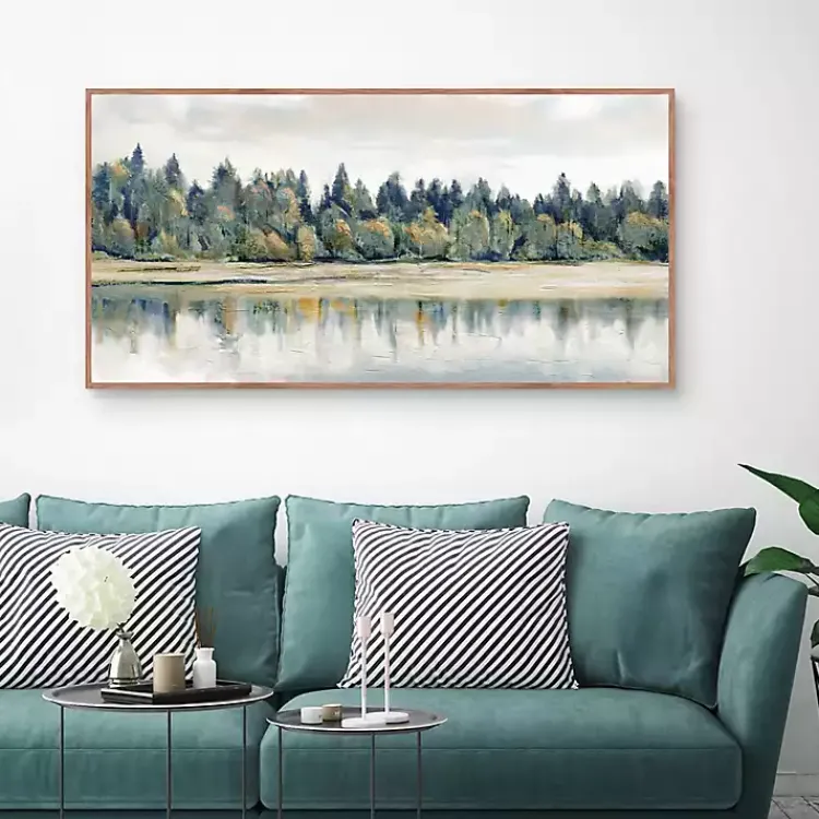 Kirklands Home Quiet Reflections Framed Canvas Art Print New
