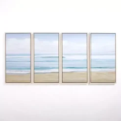 Kirklands Home Quiet Wave Framed Canvas Art Prints, Set of 4