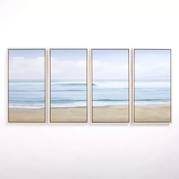 Kirklands Home Quiet Wave Framed Canvas Art Prints, Set of 4