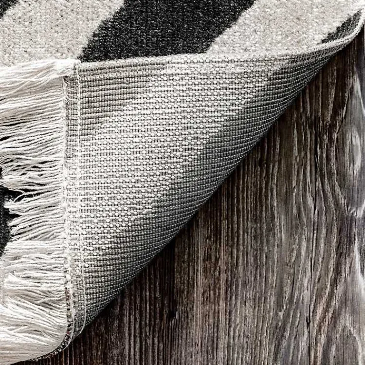 Kirklands Home Rain Diamond Fringe Indoor/Outdoor Area Rug, 5x8