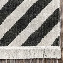 Kirklands Home Rain Diamond Fringe Indoor/Outdoor Area Rug, 5x8
