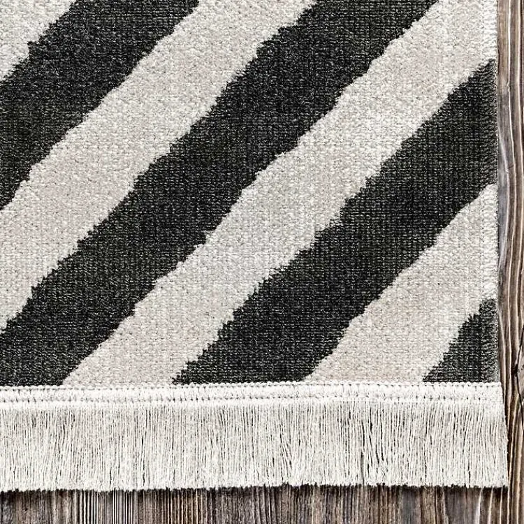 Kirklands Home Rain Diamond Fringe Indoor/Outdoor Area Rug, 5x8