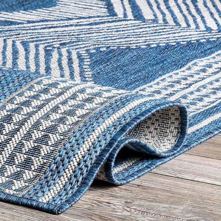 Kirklands Home Raina Blue Tribal Zig Zag Outdoor Rug, 8x10 Online