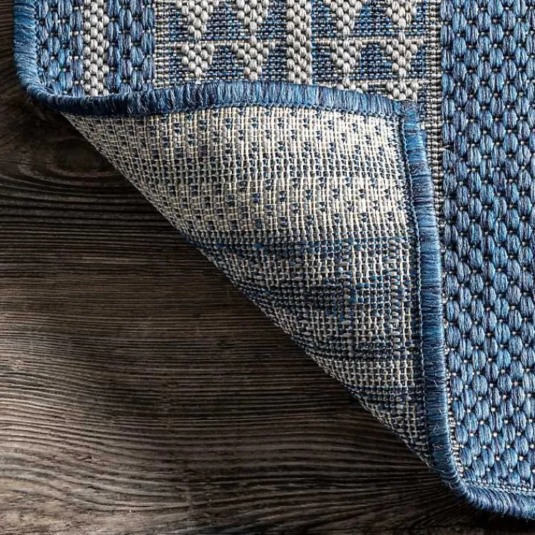 Kirklands Home Raina Blue Tribal Zig Zag Outdoor Rug, 8x10 Online