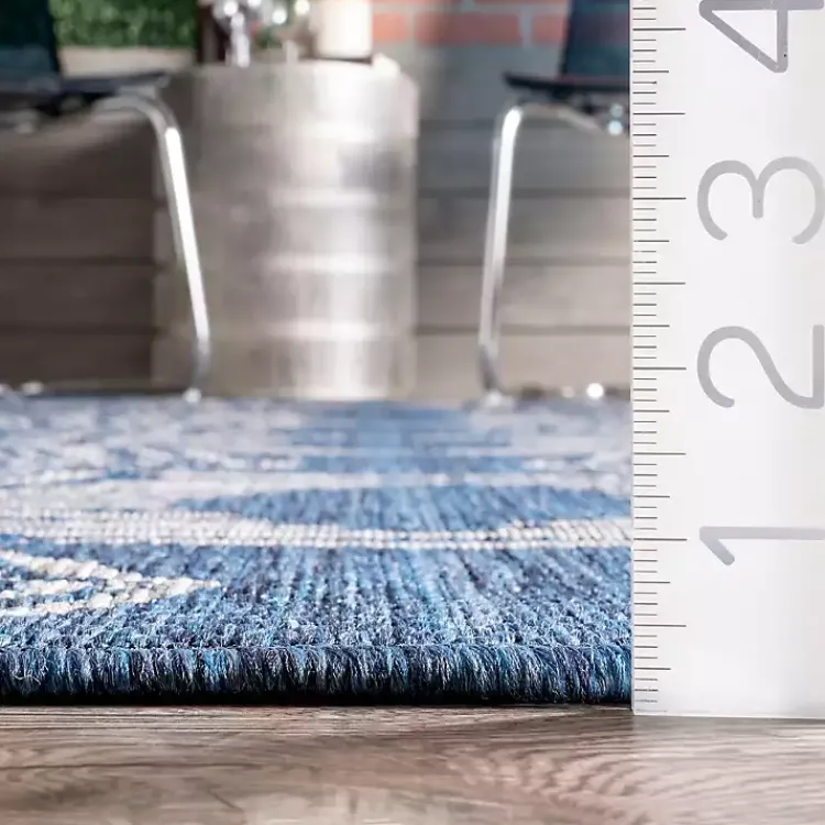 Kirklands Home Raina Blue Tribal Zig Zag Outdoor Rug, 8x10 Online