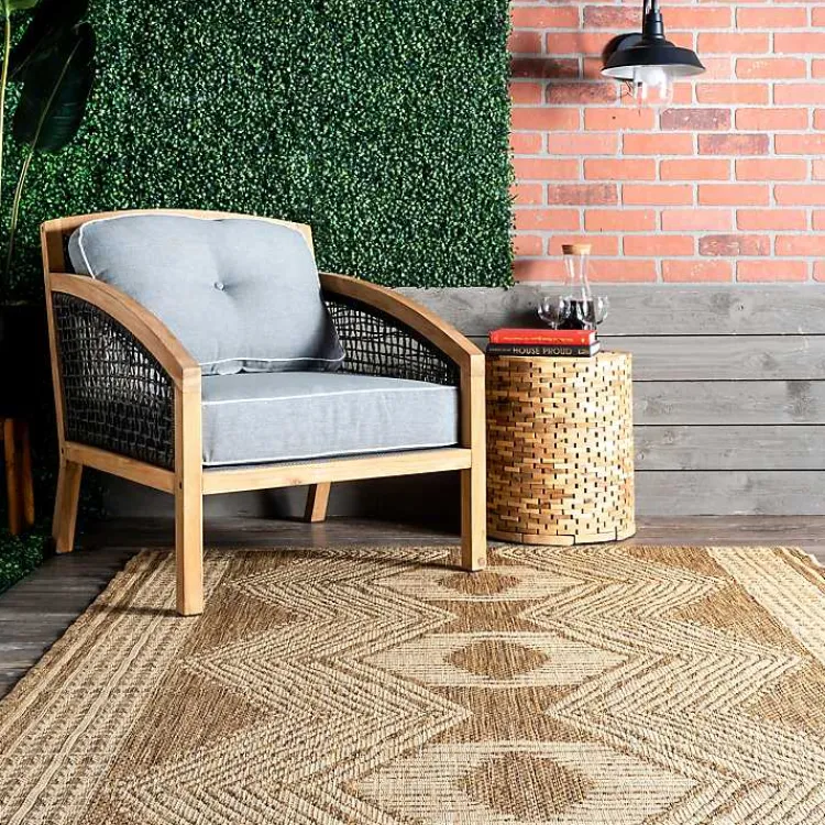 Kirklands Home Raina Tribal Zig Zag Outdoor Rug, 5x8 Brown Discount