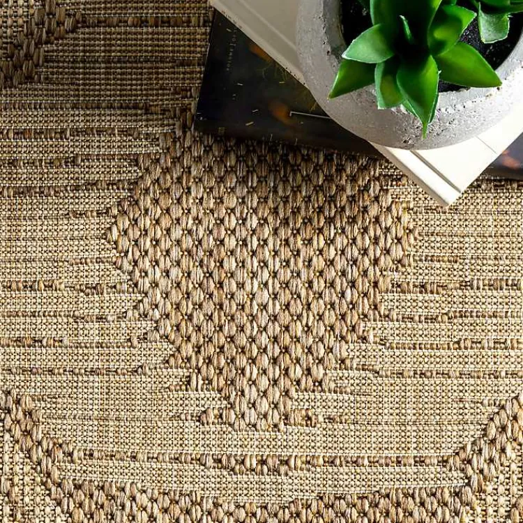 Kirklands Home Raina Tribal Zig Zag Outdoor Rug, 5x8 Brown Discount