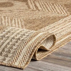 Kirklands Home Raina Tribal Zig Zag Outdoor Rug, 5x8 Brown Discount