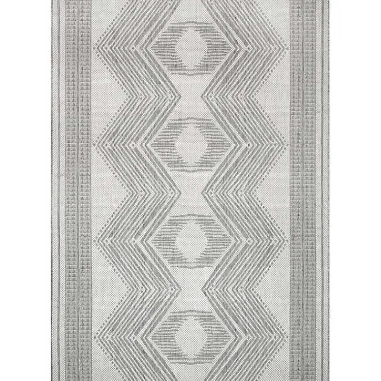 Kirklands Home Raina Tribal Zig Zag Outdoor Rug, 5x8 Gray Best