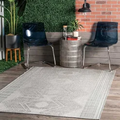 Kirklands Home Raina Tribal Zig Zag Outdoor Rug, 5x8 Gray Best