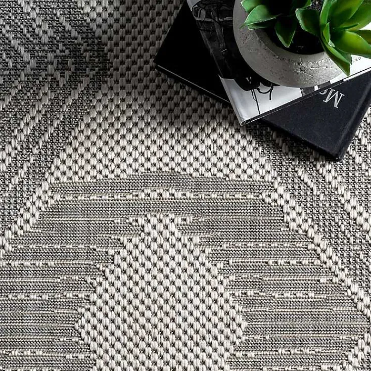 Kirklands Home Raina Tribal Zig Zag Outdoor Rug, 5x8 Gray Best