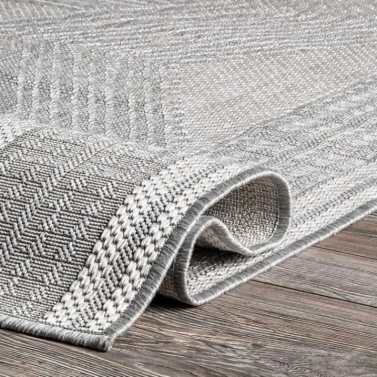 Kirklands Home Raina Tribal Zig Zag Outdoor Rug, 5x8 Gray Best