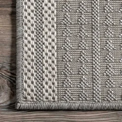 Kirklands Home Raina Tribal Zig Zag Outdoor Rug, 5x8 Gray Best